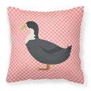 Blue Swedish Duck Pink Check Fabric Decorative Pillow BB7862PW1818 Blue Swedish Duck Pink Check Fabric Decorative Pillow BB7862PW1818