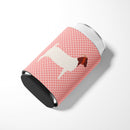 Boer Goat Pink Check Can or Bottle Hugger BB7886CC Boer Goat Pink Check Can or Bottle Hugger BB7886CC