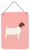 Boer Goat Pink Check Wall or Door Hanging Prints BB7886DS1216 Boer Goat Pink Check Wall or Door Hanging Prints BB7886DS1216