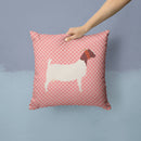 Boer Goat Pink Check Throw Pillow - 14x14 Decorative Pillow β Art for Your Home & Patio BB7886PW1414 Boer Goat Pink Check Throw Pillow - 14x14 Decorative Pillow β Art for Your Home & Patio BB7886PW1414