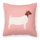 Boer Goat Pink Check Fabric Decorative Pillow BB7886PW1818 Boer Goat Pink Check Fabric Decorative Pillow BB7886PW1818