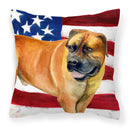 Boerboel Mastiff Patriotic Fabric Decorative Pillow BB9646PW1818 Boerboel Mastiff Patriotic Fabric Decorative Pillow BB9646PW1818
