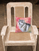 Alaskan Malamute Love Fabric Decorative Pillow BB9725PW1818 Alaskan Malamute Love Fabric Decorative Pillow BB9725PW1818