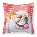 English Bulldog Love Fabric Decorative Pillow BB9726PW1818 English Bulldog Love Fabric Decorative Pillow BB9726PW1818