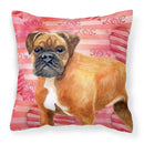 German Boxer Love Fabric Decorative Pillow BB9727PW1818 German Boxer Love Fabric Decorative Pillow BB9727PW1818