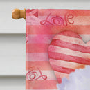 Bichon Frise Love Flag Canvas House Size BB9735CHF Bichon Frise Love Flag Canvas House Size BB9735CHF
