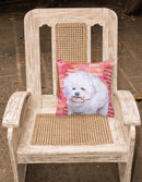 Bichon Frise Love Fabric Decorative Pillow BB9735PW1818 Bichon Frise Love Fabric Decorative Pillow BB9735PW1818