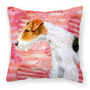 Fox Terrier Love Fabric Decorative Pillow BB9737PW1818 Fox Terrier Love Fabric Decorative Pillow BB9737PW1818