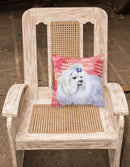 Maltese Love Fabric Decorative Pillow BB9738PW1818 Maltese Love Fabric Decorative Pillow BB9738PW1818
