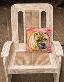 Shar Pei Love Fabric Decorative Pillow BB9748PW1818 Shar Pei Love Fabric Decorative Pillow BB9748PW1818
