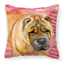 Shar Pei Love Fabric Decorative Pillow BB9748PW1818 Shar Pei Love Fabric Decorative Pillow BB9748PW1818