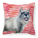 Schnauzer Love Fabric Decorative Pillow BB9749PW1818 Schnauzer Love Fabric Decorative Pillow BB9749PW1818