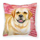 Golden Retriever Love Fabric Decorative Pillow BB9751PW1818 Golden Retriever Love Fabric Decorative Pillow BB9751PW1818