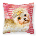 Morkie Love Fabric Decorative Pillow BB9755PW1818 Morkie Love Fabric Decorative Pillow BB9755PW1818