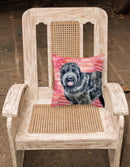 Black Russian Terrier Love Fabric Decorative Pillow BB9764PW1818 Black Russian Terrier Love Fabric Decorative Pillow BB9764PW1818