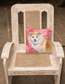 Shiba Inu Love Fabric Decorative Pillow BB9765PW1818 Shiba Inu Love Fabric Decorative Pillow BB9765PW1818