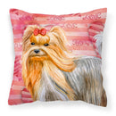 Yorkshire Terrier Love Fabric Decorative Pillow BB9772PW1818 Yorkshire Terrier Love Fabric Decorative Pillow BB9772PW1818