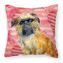 Brussels Griffon Love Fabric Decorative Pillow BB9774PW1818 Brussels Griffon Love Fabric Decorative Pillow BB9774PW1818
