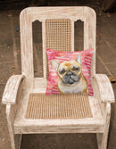 French Bulldog Love Fabric Decorative Pillow BB9775PW1818 French Bulldog Love Fabric Decorative Pillow BB9775PW1818