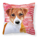 Jack Russell Terrier Love Fabric Decorative Pillow BB9776PW1818 Jack Russell Terrier Love Fabric Decorative Pillow BB9776PW1818
