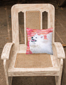 Samoyed Love Fabric Decorative Pillow BB9778PW1818 Samoyed Love Fabric Decorative Pillow BB9778PW1818