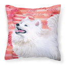 Samoyed Love Fabric Decorative Pillow BB9778PW1818 Samoyed Love Fabric Decorative Pillow BB9778PW1818