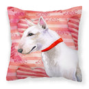 Bull Terrier Love Fabric Decorative Pillow BB9780PW1818 Bull Terrier Love Fabric Decorative Pillow BB9780PW1818