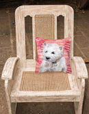 Westie Love Fabric Decorative Pillow BB9788PW1818 Westie Love Fabric Decorative Pillow BB9788PW1818