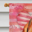 Basset Hound Love Flag Canvas House Size BB9791CHF Basset Hound Love Flag Canvas House Size BB9791CHF