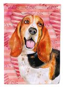 Basset Hound Love Flag Canvas House Size BB9791CHF Basset Hound Love Flag Canvas House Size BB9791CHF