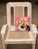 Basset Hound Love Fabric Decorative Pillow BB9791PW1818 Basset Hound Love Fabric Decorative Pillow BB9791PW1818