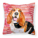 Basset Hound Love Fabric Decorative Pillow BB9791PW1818 Basset Hound Love Fabric Decorative Pillow BB9791PW1818