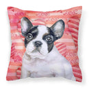 French Bulldog Black White Love Fabric Decorative Pillow BB9797PW1818 French Bulldog Black White Love Fabric Decorative Pillow BB9797PW1818