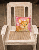 Toy Terrier Love Fabric Decorative Pillow BB9809PW1818 Toy Terrier Love Fabric Decorative Pillow BB9809PW1818