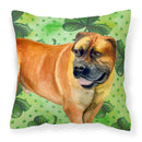 Boerboel Mastiff St Patrick's Fabric Decorative Pillow BB9820PW1818 Boerboel Mastiff St Patrick's Fabric Decorative Pillow BB9820PW1818