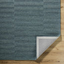 Idaho Broken-Stiped Petrol Blue Wool Rug | Our PNW Home X Livabliss Idaho Broken-Stiped Petrol Blue Wool Rug | Our PNW Home X Livabliss
