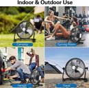 BILT HARD 16" Rechargeable Outdoor Floor Fan: 15600mAh Battery, High Velocity, All-Day Run, USB Output BILT HARD 16" Rechargeable Outdoor Floor Fan: 15600mAh Battery, High Velocity, All-Day Run, USB Output