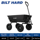 BILT HARD 4 Cu.Ft. 10" No-Flat Tires Poly Yard Dump Cart with 180° Rotating Handle, 600 lbs Capacity Heavy Duty Garden Carts and Wagons BILT HARD 4 Cu.Ft. 10" No-Flat Tires Poly Yard Dump Cart with 180° Rotating Handle, 600 lbs Capacity Heavy Duty Garden Carts and Wagons