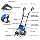 BILT HARD 16" Electric Tiller Cultivator β 13.5 Amp Motor, 6 Steel Tines, Foldable Garden Rototiller with Adjustable Wheels BILT HARD 16" Electric Tiller Cultivator β 13.5 Amp Motor, 6 Steel Tines, Foldable Garden Rototiller with Adjustable Wheels