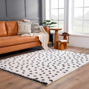 Chaia Dotted Black & White Plush Rug Chaia Dotted Black & White Plush Rug