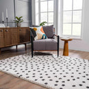 Chaia Dotted Black & White Plush Rug Chaia Dotted Black & White Plush Rug