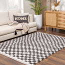 Kieu Black & White Checkered Shag Rug Kieu Black & White Checkered Shag Rug