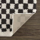 Kieu Black & White Checkered Shag Rug Kieu Black & White Checkered Shag Rug