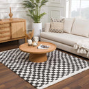 Kieu Black & White Checkered Shag Rug Kieu Black & White Checkered Shag Rug
