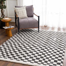 Kieu Black & White Checkered Shag Rug Kieu Black & White Checkered Shag Rug