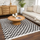 Kieu Black & White Checkered Shag Rug Kieu Black & White Checkered Shag Rug