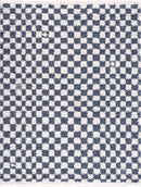 Kieu Blue & White Checkered Area Rug Kieu Blue & White Checkered Area Rug