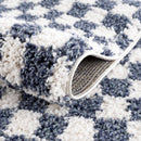 Kieu Blue & White Checkered Area Rug Kieu Blue & White Checkered Area Rug