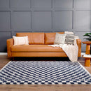 Kieu Blue & White Checkered Area Rug Kieu Blue & White Checkered Area Rug