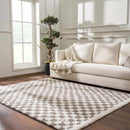 Kieu Taupe Checkered Plush Rug Kieu Taupe Checkered Plush Rug